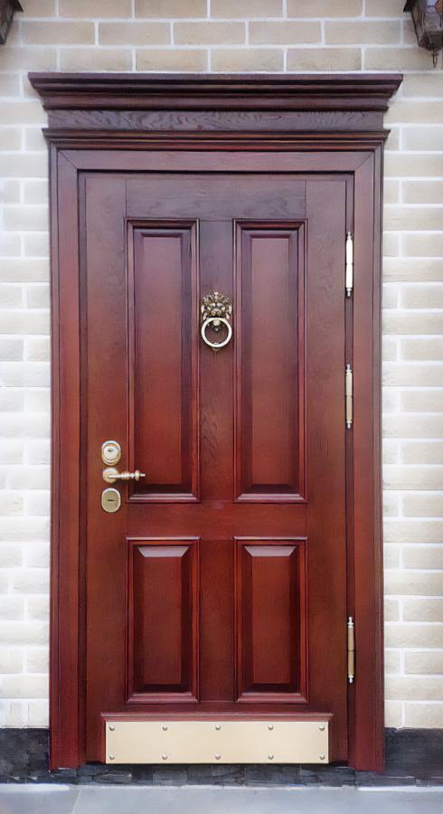 Термодверь с кнокером и карнизом