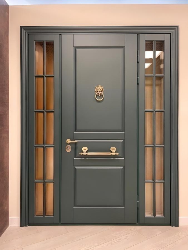 Дверь со стеклами по бокам