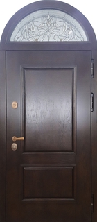Стальная термодверь с арочной фрамугой с витражным стеклом (МДФ с багетом) Стальная термодверь с арочной фрамугой с витражным стеклом (МДФ с багетом)